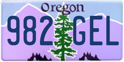 OR license plate 982GEL