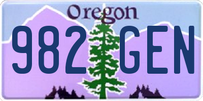 OR license plate 982GEN