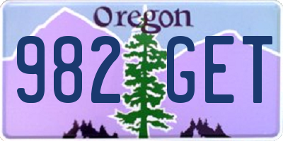 OR license plate 982GET