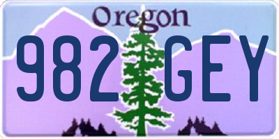 OR license plate 982GEY