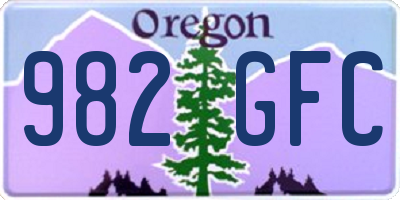 OR license plate 982GFC