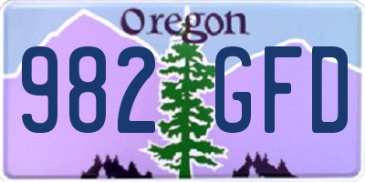 OR license plate 982GFD