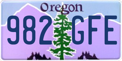 OR license plate 982GFE