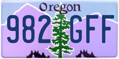 OR license plate 982GFF