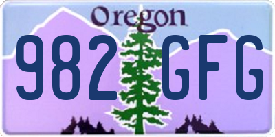 OR license plate 982GFG