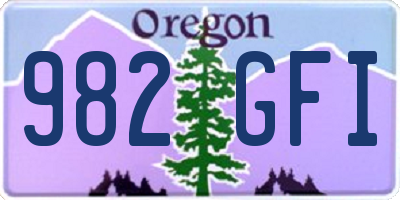 OR license plate 982GFI