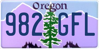 OR license plate 982GFL