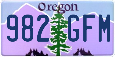 OR license plate 982GFM