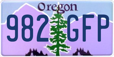 OR license plate 982GFP