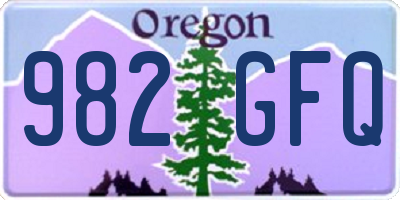 OR license plate 982GFQ