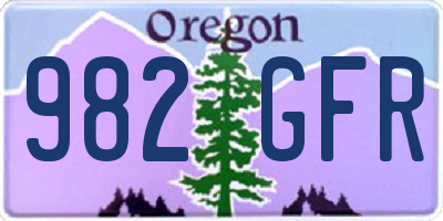 OR license plate 982GFR