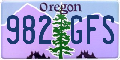 OR license plate 982GFS