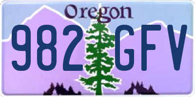 OR license plate 982GFV