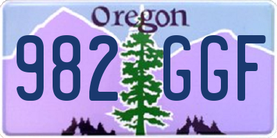 OR license plate 982GGF