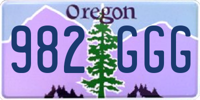 OR license plate 982GGG