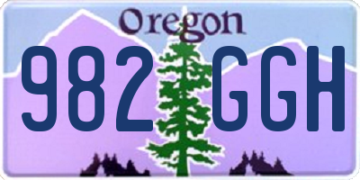 OR license plate 982GGH