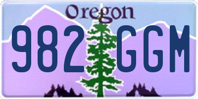 OR license plate 982GGM