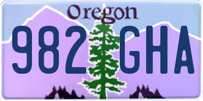 OR license plate 982GHA