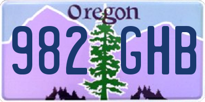 OR license plate 982GHB