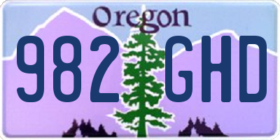 OR license plate 982GHD