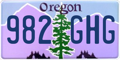 OR license plate 982GHG