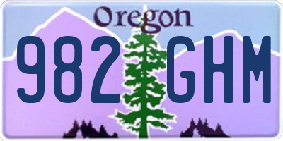 OR license plate 982GHM
