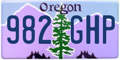OR license plate 982GHP