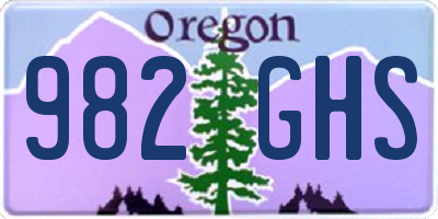 OR license plate 982GHS