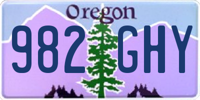 OR license plate 982GHY