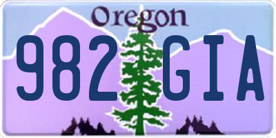 OR license plate 982GIA