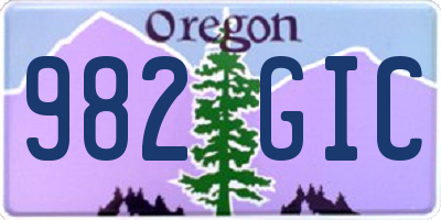 OR license plate 982GIC
