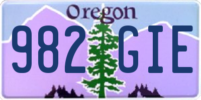 OR license plate 982GIE