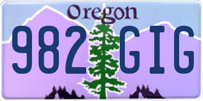 OR license plate 982GIG