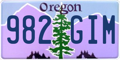 OR license plate 982GIM
