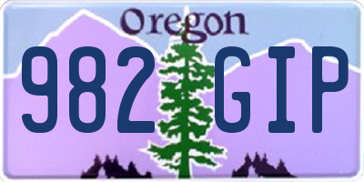 OR license plate 982GIP