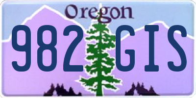 OR license plate 982GIS
