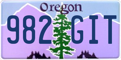 OR license plate 982GIT