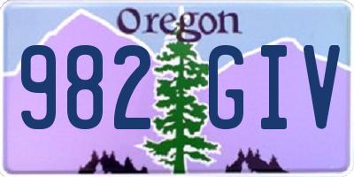 OR license plate 982GIV