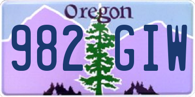 OR license plate 982GIW