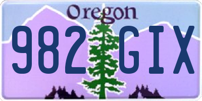 OR license plate 982GIX