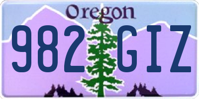 OR license plate 982GIZ
