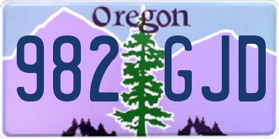 OR license plate 982GJD