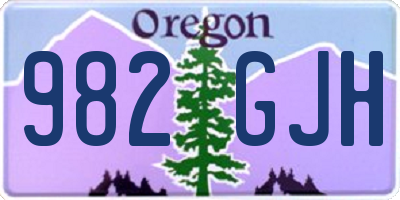 OR license plate 982GJH