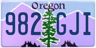 OR license plate 982GJI