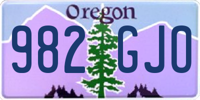 OR license plate 982GJO