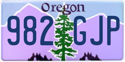 OR license plate 982GJP