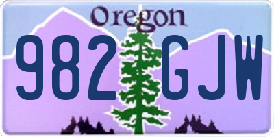 OR license plate 982GJW