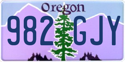 OR license plate 982GJY