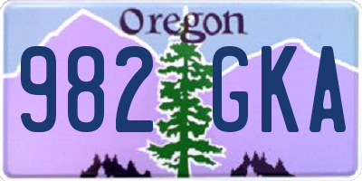 OR license plate 982GKA