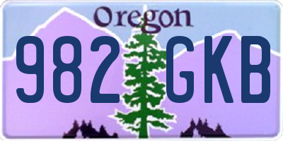 OR license plate 982GKB